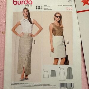 BN UNCUT BURDA 6804 MISSES FORMAL TWO LENGTHS BUSINESS SKIRT SEWING PATTERN